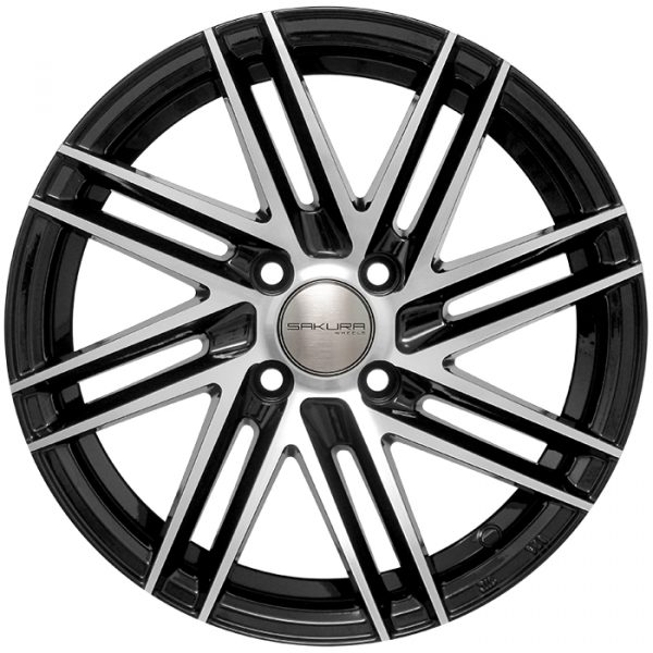 Комплект дисков Sakura Wheels 3308 (195) R15*6.5 / 4*100/Черный глянец с полировкой