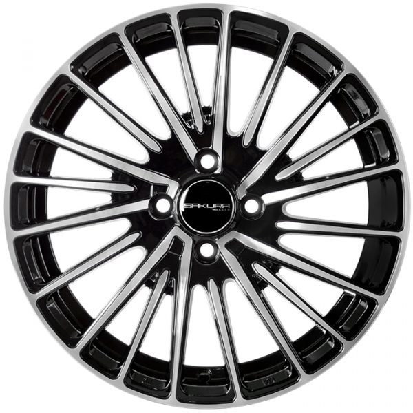 Комплект дисков Sakura Wheels D2852 (203) R16*7.0 / 4*100/Черный глянец с полировкой