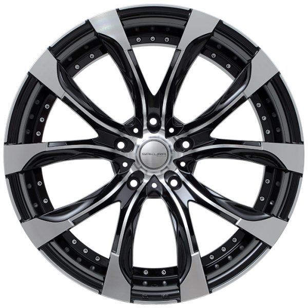 Литые диски Sakura Wheels R9546-205 R22*10.0 / 5*130 Черный глянец с полировкой