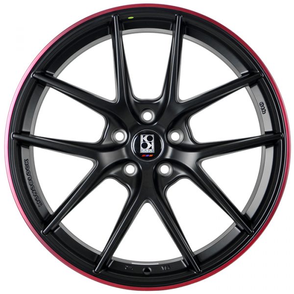 Комплект дисков KoKo Kuture SL547 (1078) R19*8.5 / 5*112/Черный матовый с красной полосой по ободу