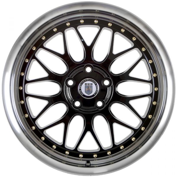 Литые диски Sakura Wheels YA107-911 R18*8.5 / 5*114.3 Черный глянец с полированной полкой