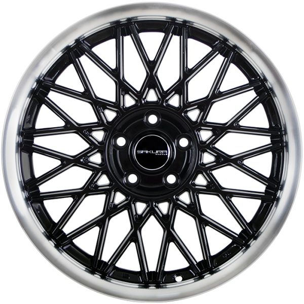 Литые диски Sakura Wheels 3375-433 R18*8.0 / 5*114.3 Черный глянец с полированной полкой