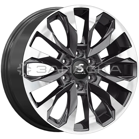 20 SKAD Premium Series КР007 Pajero Sport 8.0*20 6*139.7 ET38 D67.1 Diamond Black Gris КР007