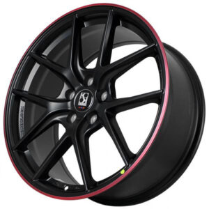 Диски SL547 KoKo Kuture SL547 9,5x19 5*112 Et:35 Dia:66,6 Full Matte Black + Red Lip